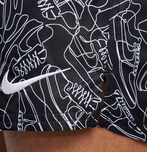 Costume da bagno uomo nike con stampa allover e swoosh - nero/bianco 5/6