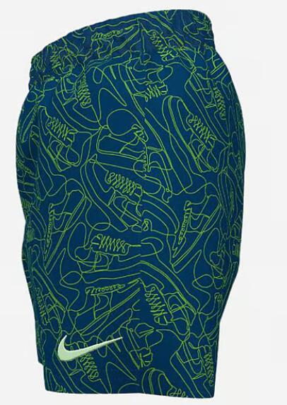 Costume da bagno ragazzo nike con stampa allover e swoosh - blu 2/3