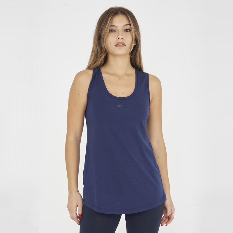 Camiseta sin mangas fitness para mujer Mimas azul