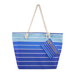 BOLSO ESTAMPADO DE PLAYA CON MONEDERO AZUL