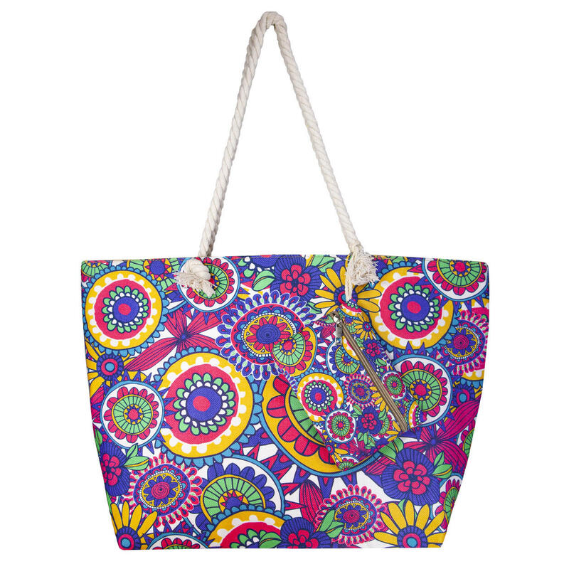 BOLSO ESTAMPADO DE PLAYA CON MONEDERO MANDALA