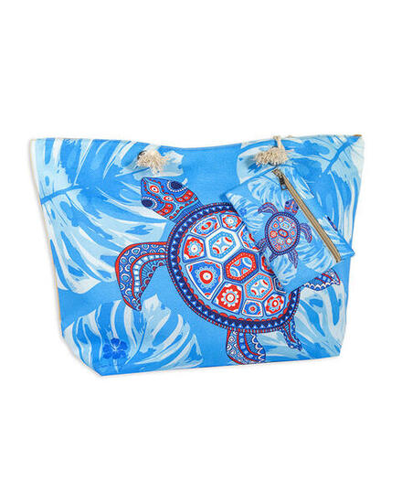 BORSA DA MARE STAMPATA CON BORSA TARTARUGA