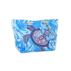 SAC DE PLAGE IMPRIMÉ AVEC PORTE-MONNAIE TORTUE