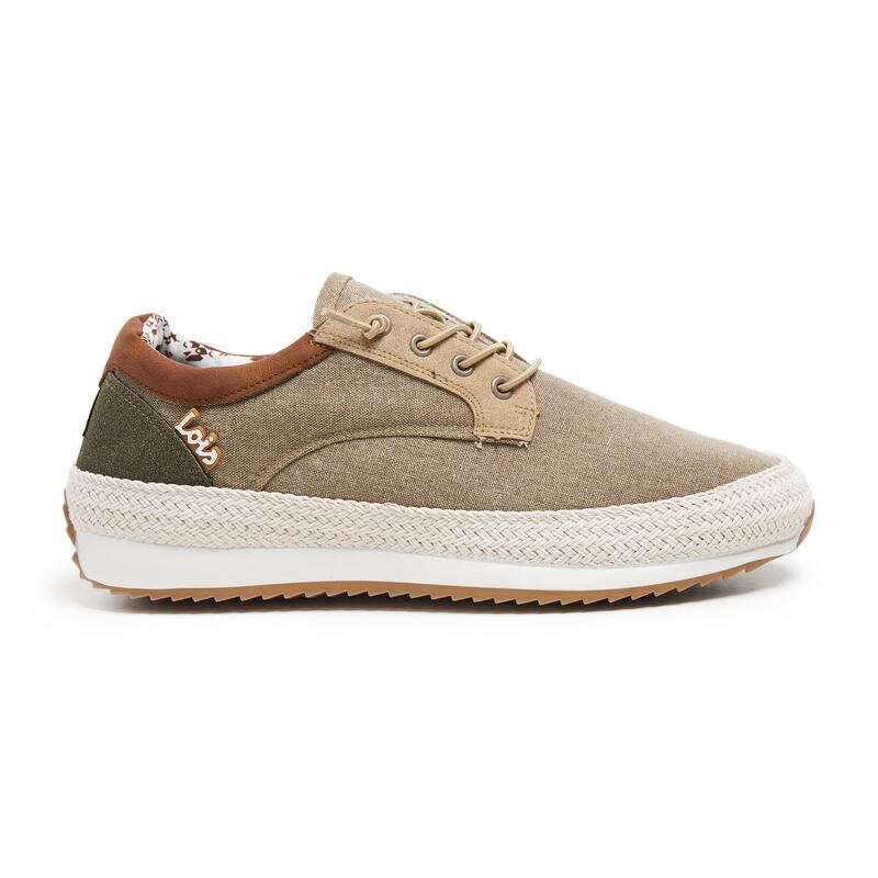 Zapatillas Caminar Hombre Lois 61331 Beige con Cordones