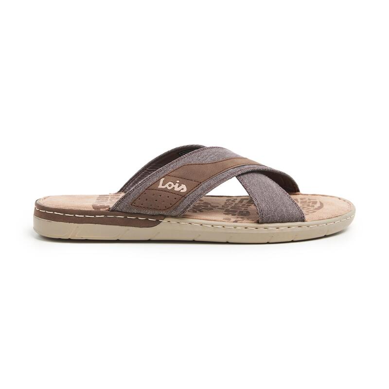 Sandalias Hombre Lois 86091 Marrones Abiertas con Tiras Cruzadas