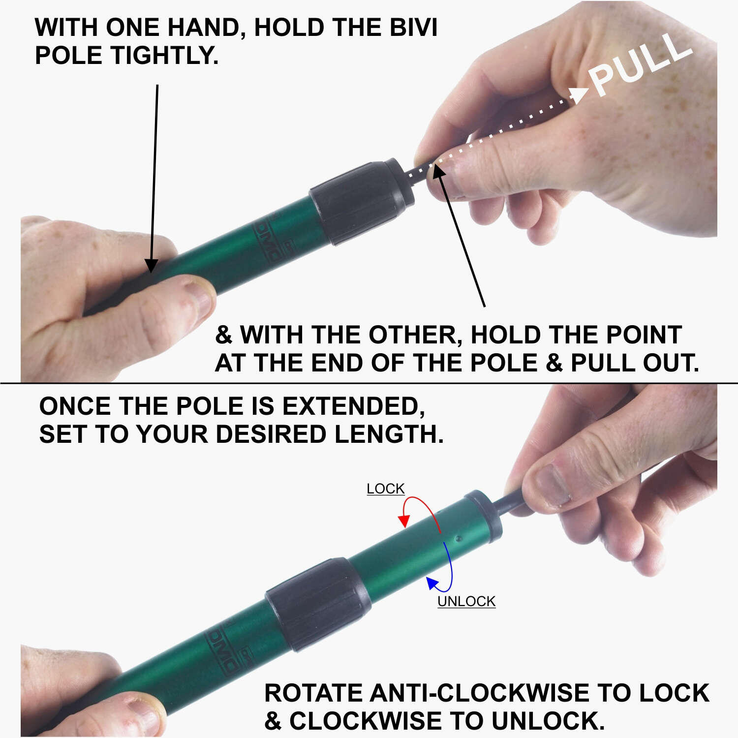 Lomo Extendable Bivi / Basha Pole - Large 74 - 128cm 3/5