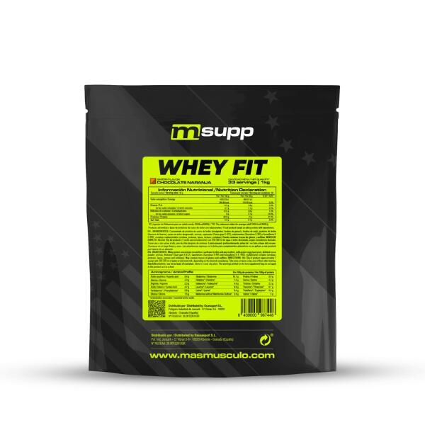 Whey FIT - 1Kg Chocolate con Naranja de MASmusculo Fit Line