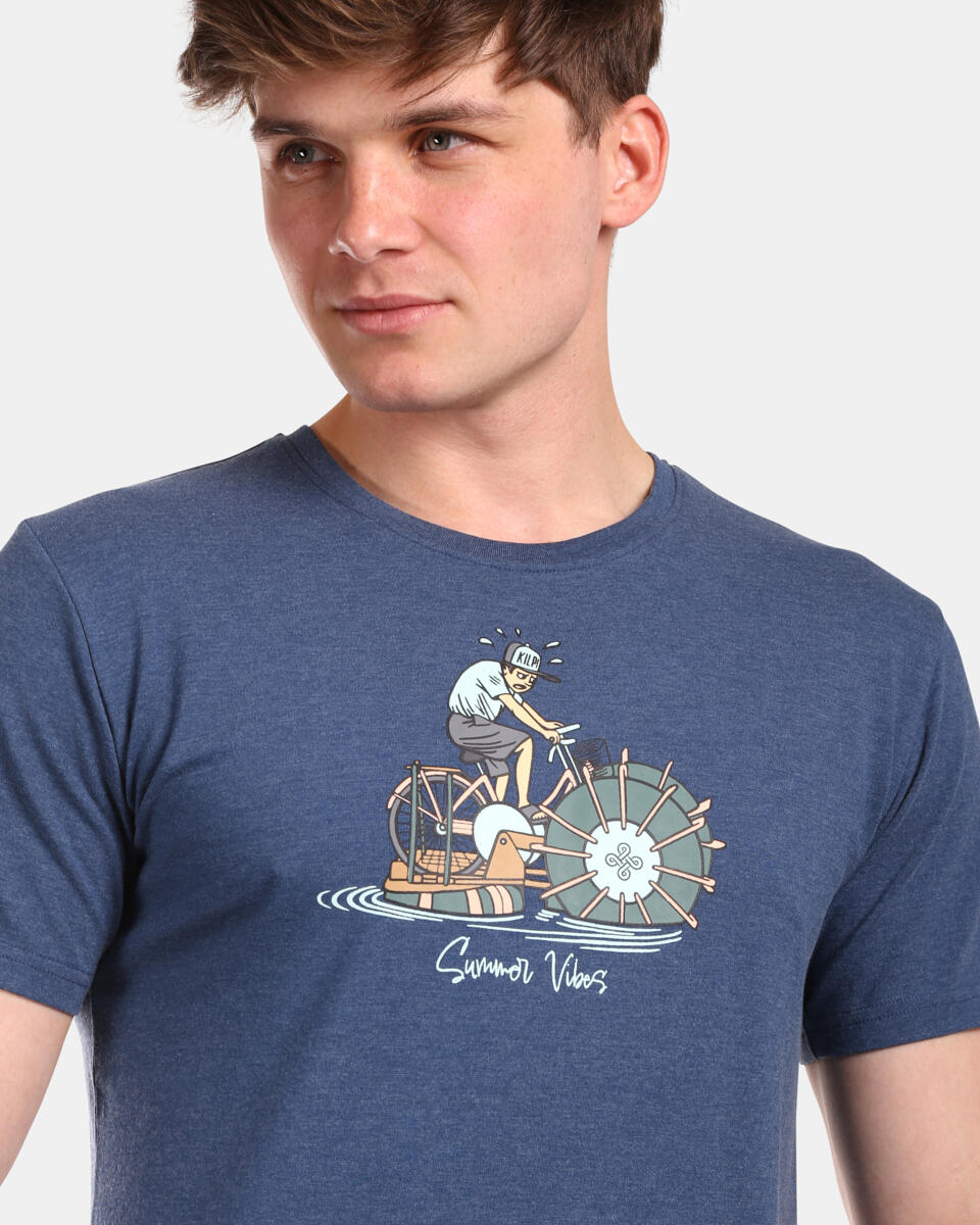 Camiseta de algodón VIBE-M hombre KILPI Azul oscuro 3/4