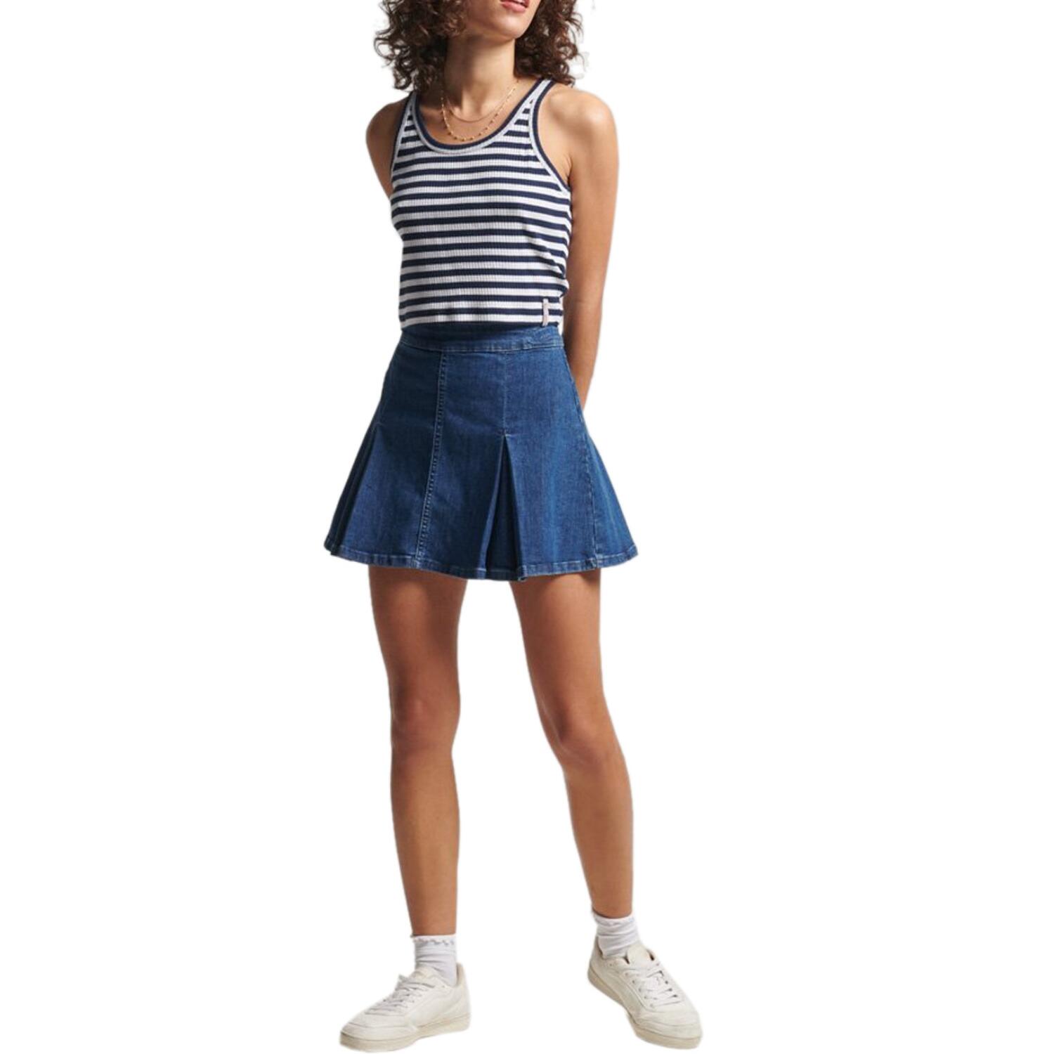Canotta a righe Superdry Vintage Crop da donna blu navy 3/3