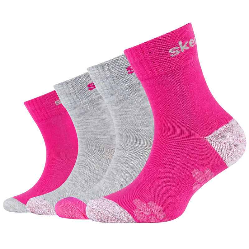 Lány zokni, Skechers 4PPK Wm Mesh Ventilation Glow Socks, rózsaszín