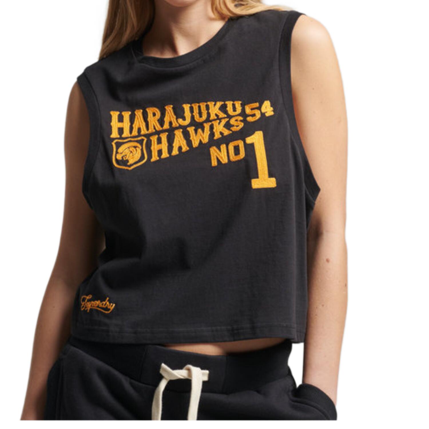 Superdry - Maillot De Sport Superdry Vintage Collegiate Tank Pour Femmes - T-shirt Manches Courtes - Noir - 40 M - Decathlon