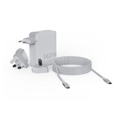 Xtorm 140w volt ll gan oplader + 20w usb-c pd kabel - wit