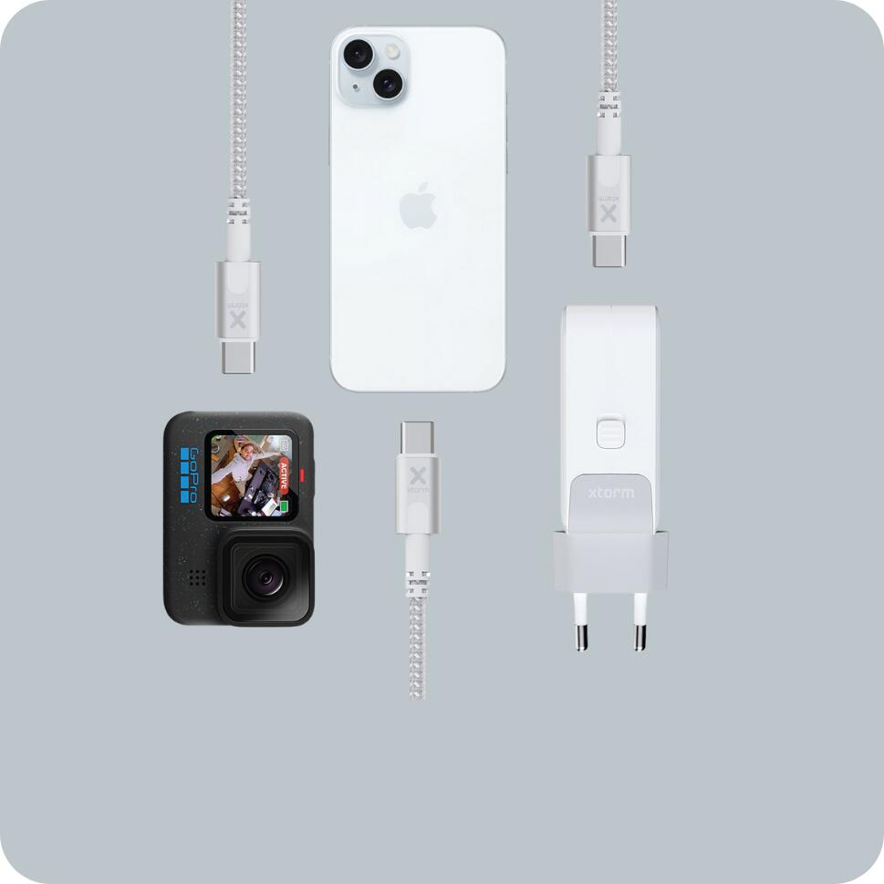 XTORM Ładowarka turystyczna 67W GaN +kabel USB-C PD biała 4/7