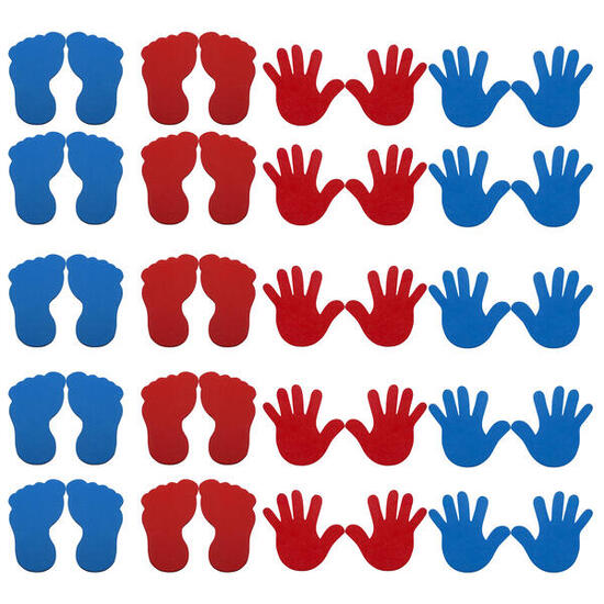 Bodenmarkierungs-Set Hand und Fuß Leichtathletik Unisex