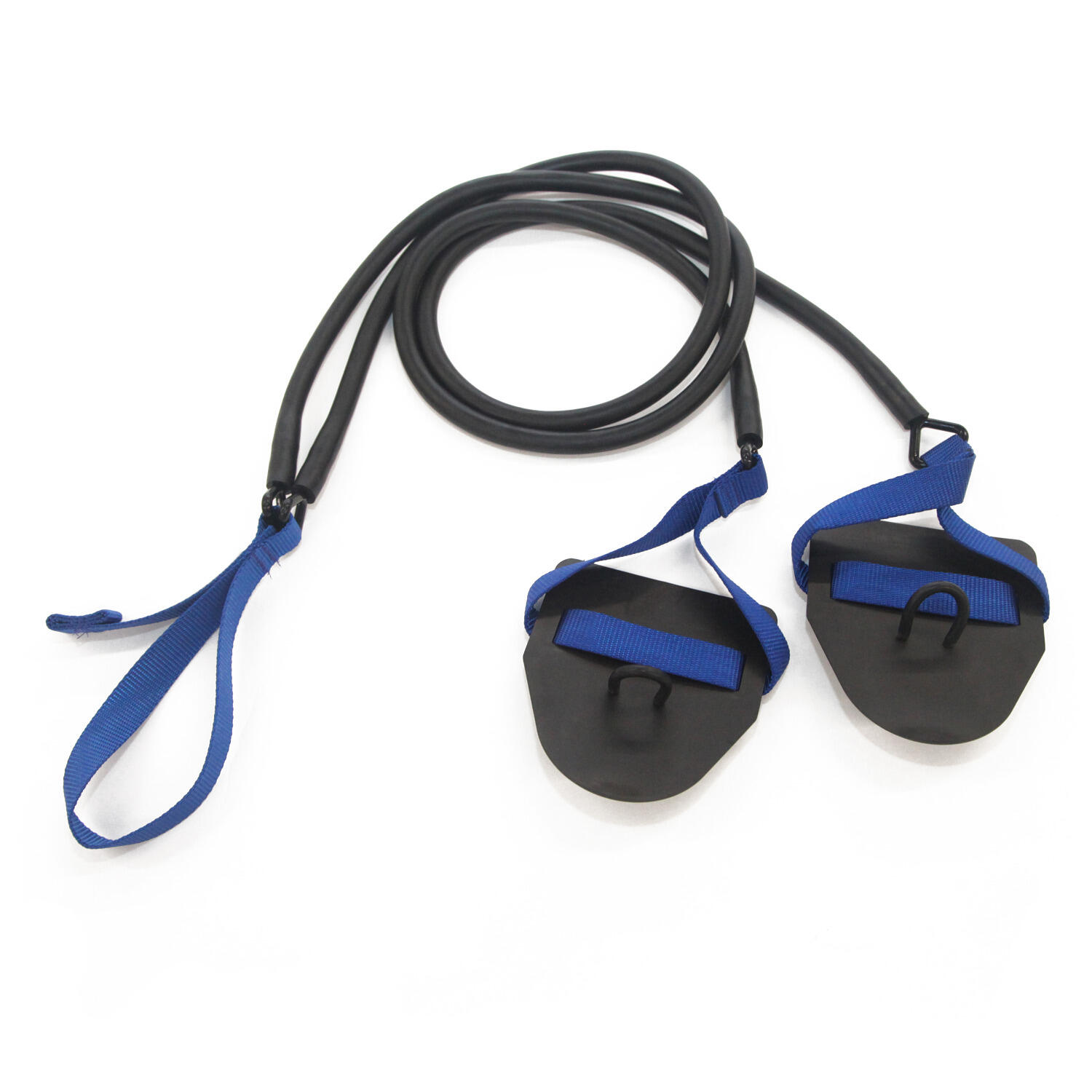 STRECHCORDZ StrechCordz Zugseil mit Handpaddel, Blau, Zugstärke 6,3–15,4 kg