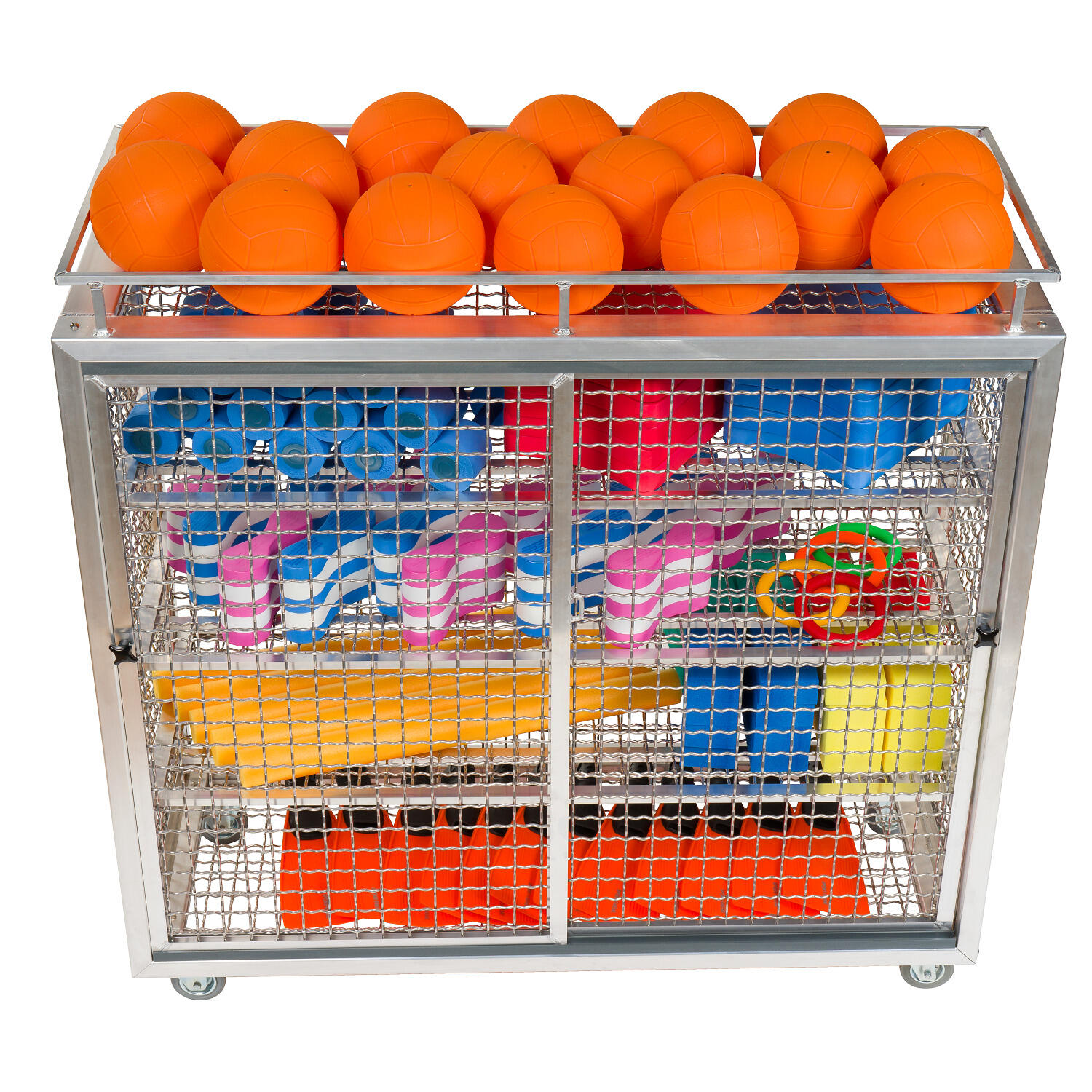 Gitterregalwagen Schwimmbad 125x62x125 cm Mit Rädern Leichtathletik Unisex 5/6