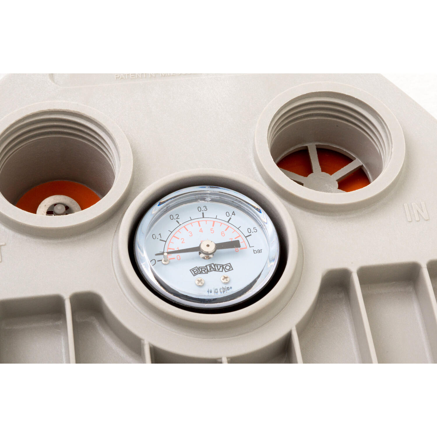 Fußpumpe mit Manometer Turnen Unisex Grau-Gelb 2/4