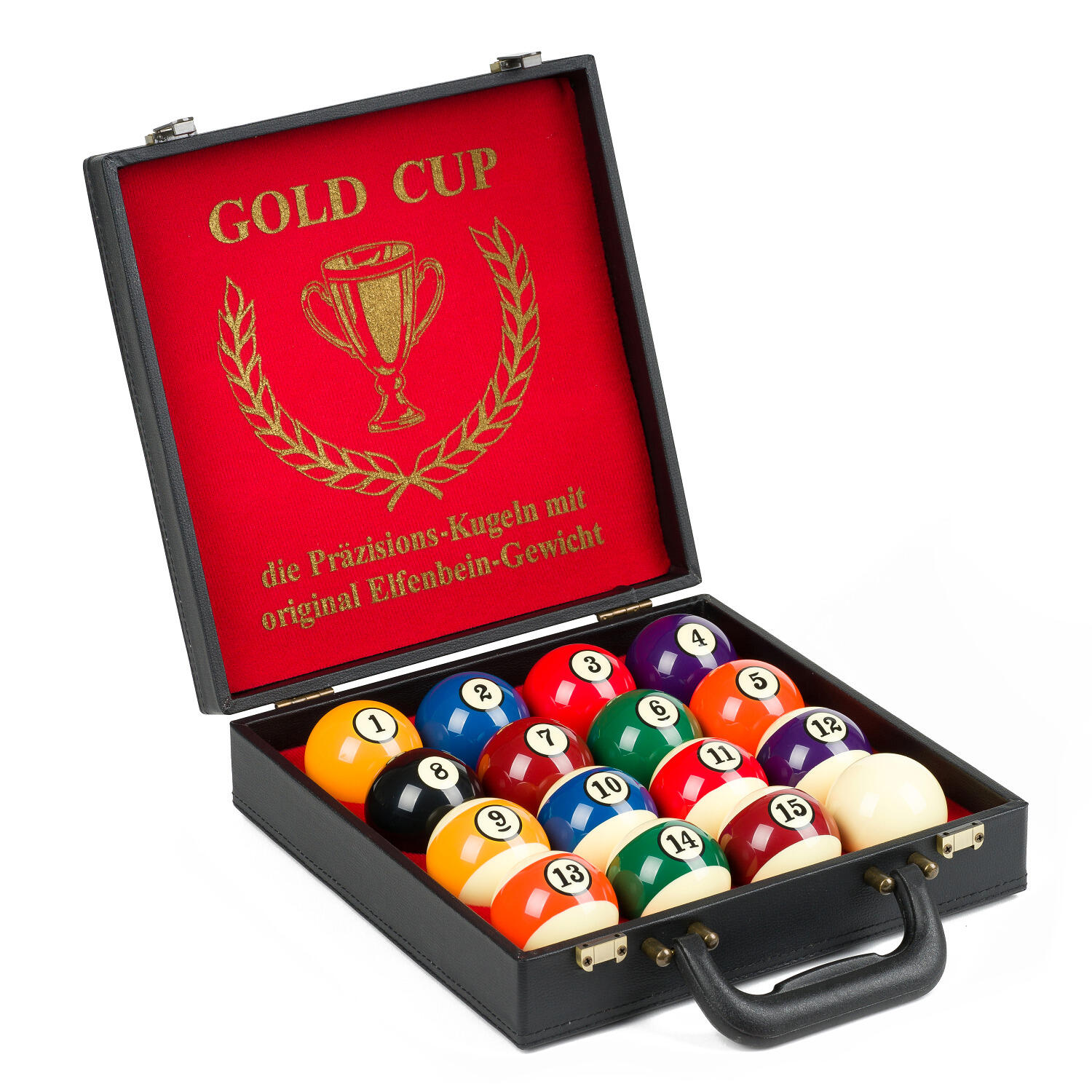 STRADIVARI Palle da biliardo Torneo Gold Cup con valigia Billard / Poolbillard Unisex