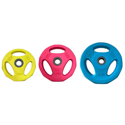Hantelscheibe Gummi für Pumpset 5 kg Gewichtheben Unisex Neonblau