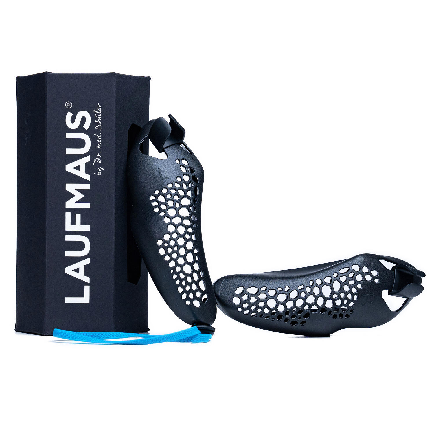 LAUFMAUS Run Trainer by Dr. med. Schüler Black with dark blue band Large Leichtathletik