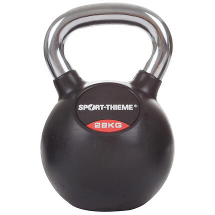 Kettlebell Gummiert mit glattem Chrom-Griff 28 kg Gewichtheben Unisex