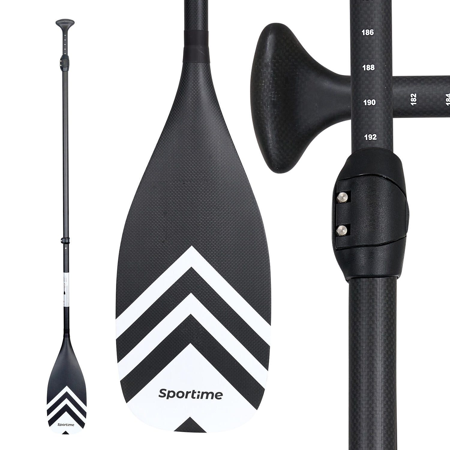 SPORTIME SUP-Paddel Full Carbon 3-teilig SUP Unisex
