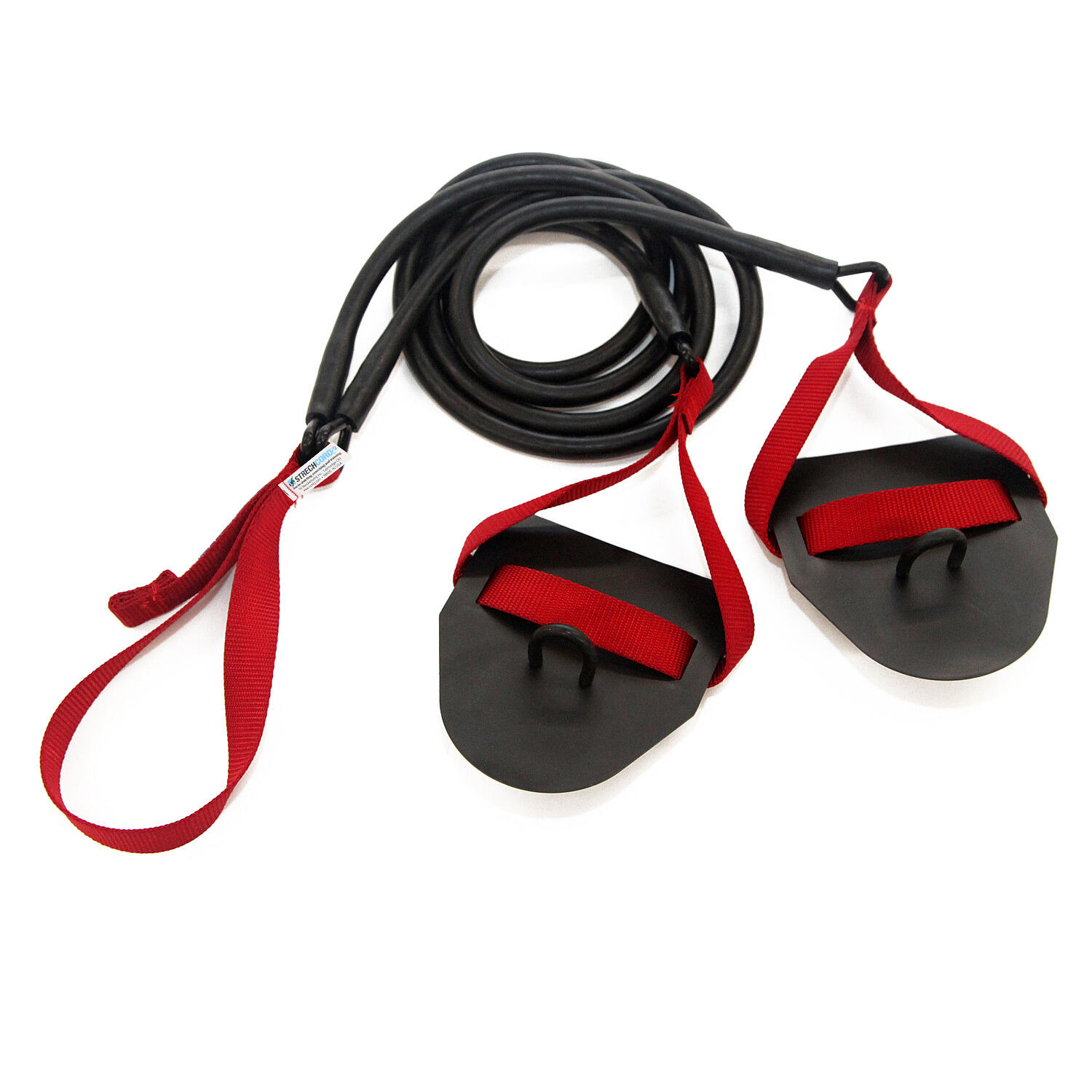 STRECHCORDZ StrechCordz Zugseil mit Handpaddel, Rot, Zugstärke 5,4–14,1 kg