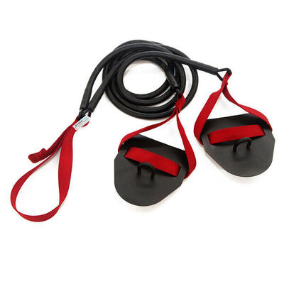 StrechCordz Zugseil mit Handpaddel. Rot. Zugstärke 5.4–14.1 kg