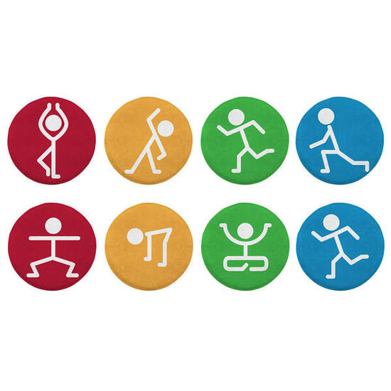 Bodenmarkierungs-Set Activity Spots Leichtathletik Unisex Grün, Rot, Blau