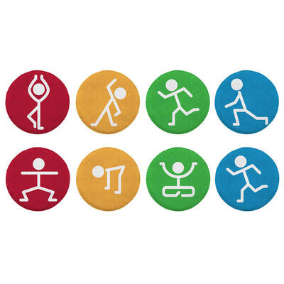 Bodenmarkierungs-Set Activity Spots Leichtathletik Unisex Grün. Rot. Blau