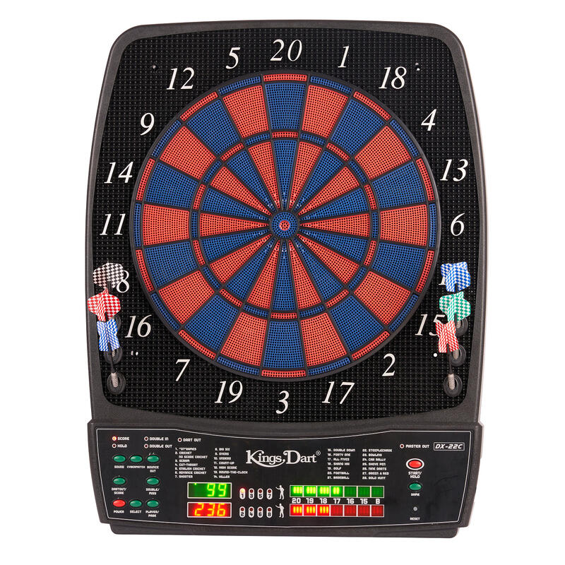 Kings Dart Elektronische Dartscheibe Profi, Blau-Rot