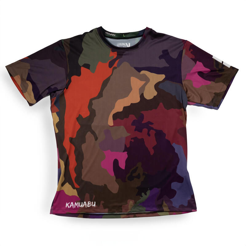Camiseta de running MANGA CORTA #CAMUFLAJE - MUJER (tallas XS-S-M-L-XL)