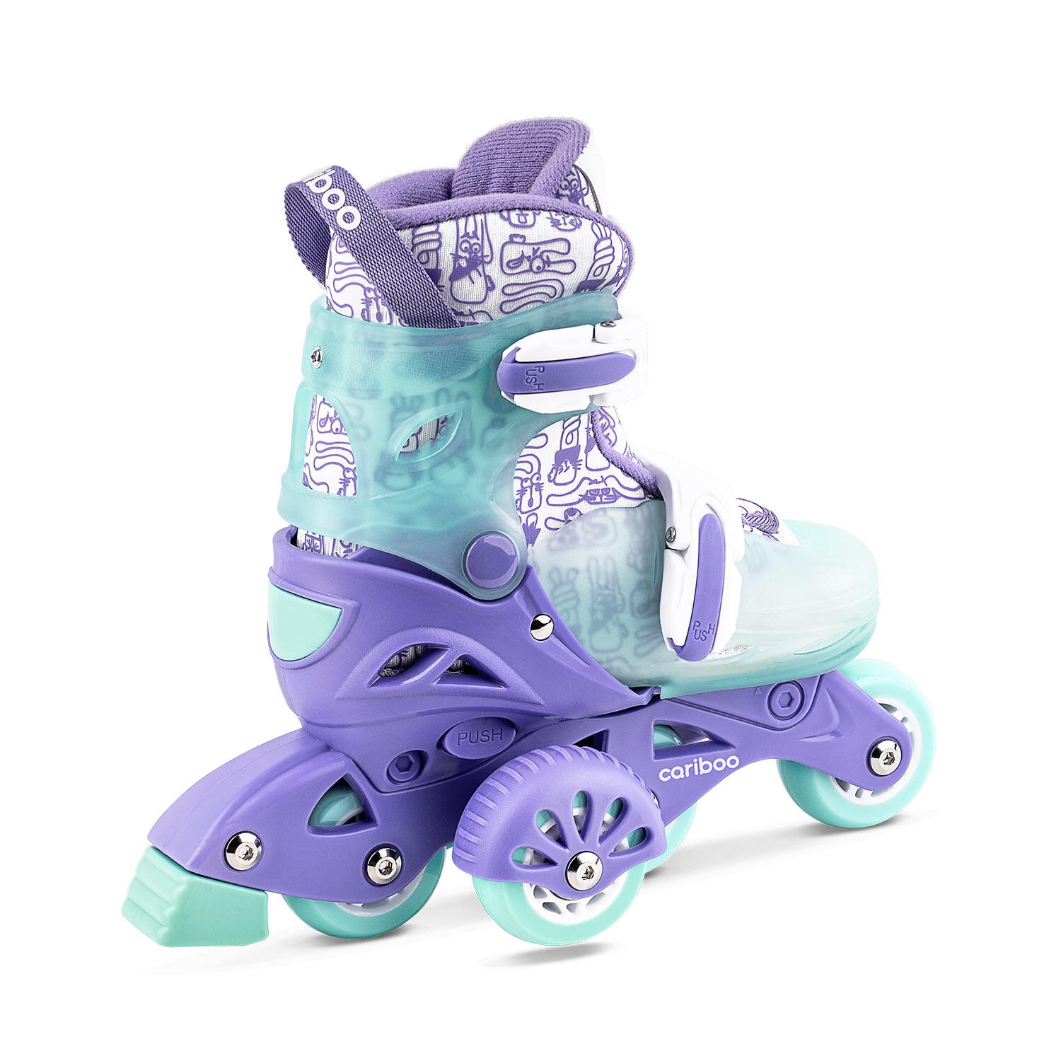 Patins ajustáveis Cariboo Step 1 para crianças - para aprender a patinar, roxo 6/8
