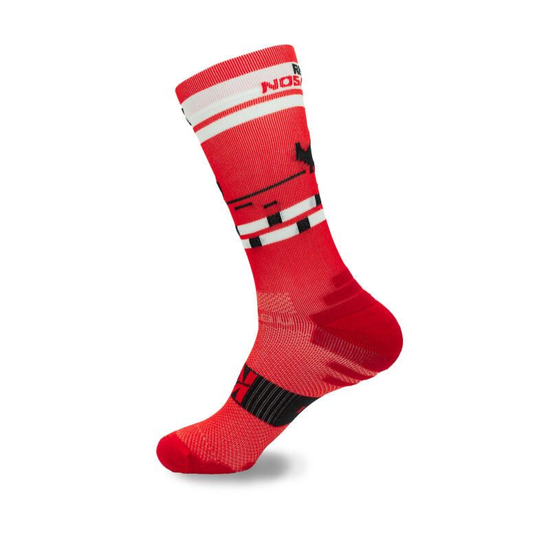 RUNOSAURIO CANE 1 THREAD Running Socks rood/witte kleur - UNISEX (36-41 / 42-46)