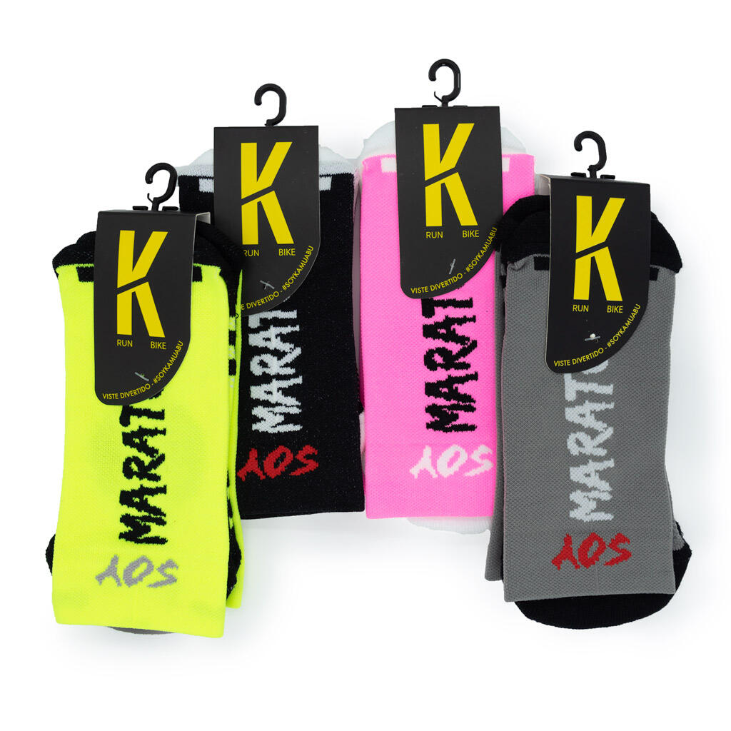 KAMUABU Pacote de 4 meias KAMUABU #SOYMARATON cada 2 fios Running UNISSEX 36-41 e  42-46