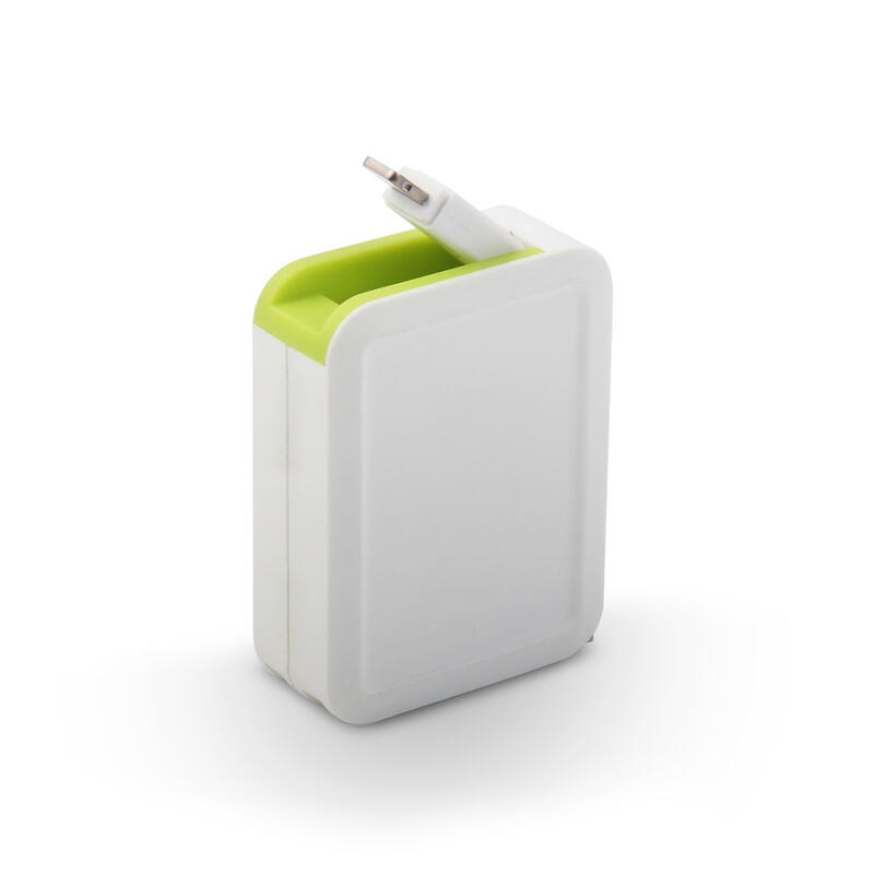 muvit cable USB-Lightning MFI 2.4A retráctil hasta 0.8m blanco/verde