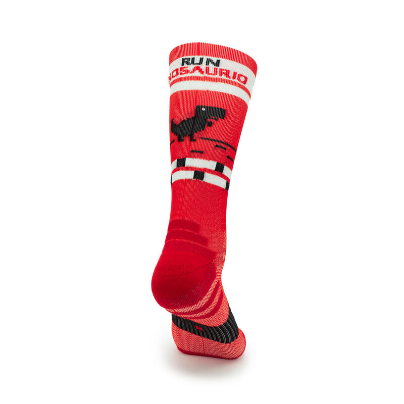 RUNOSAURIO CANE 1 THREAD Running Socks rood/witte kleur - UNISEX (36-41 / 42-46)