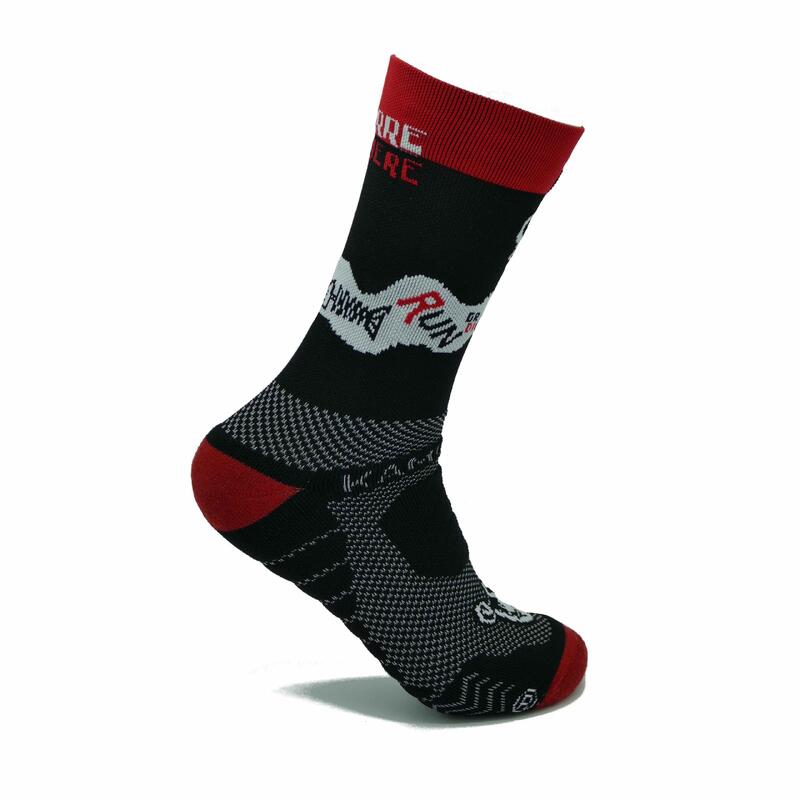 Calcetines #CORREOMUERE CAÑA 2 HILOS Running - rojo/negro - UNISEX 36-41 y 42-46