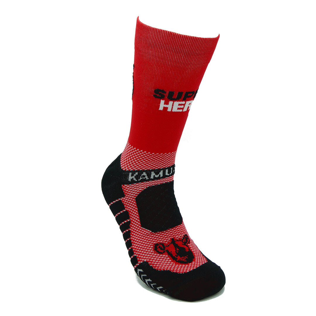 Calzini da corsa #SUPERHERO 2 THREAD SHAFT rosso - UNISEX 36-41 e 42-46 3/6