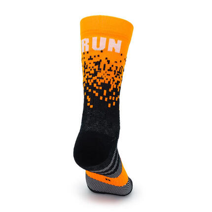 Chaussettes PIXEL 2.0 tige 2 FILS Running - unisexe - orange fluo