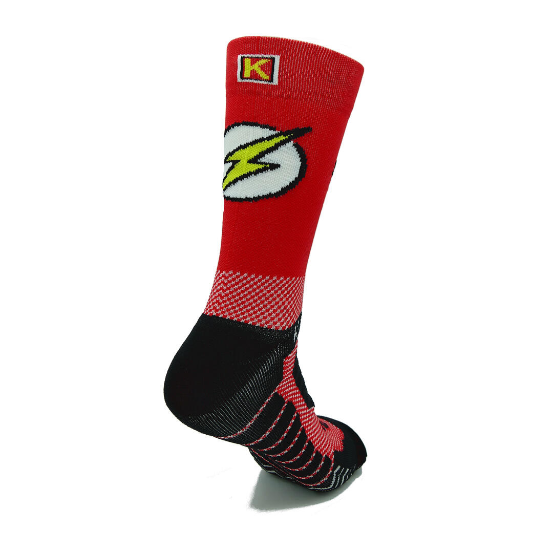 KAMUABU Meias de corrida #SUPERHERO 2 THREAD SHAFT vermelha - UNISEX (36-41 e 42-46)