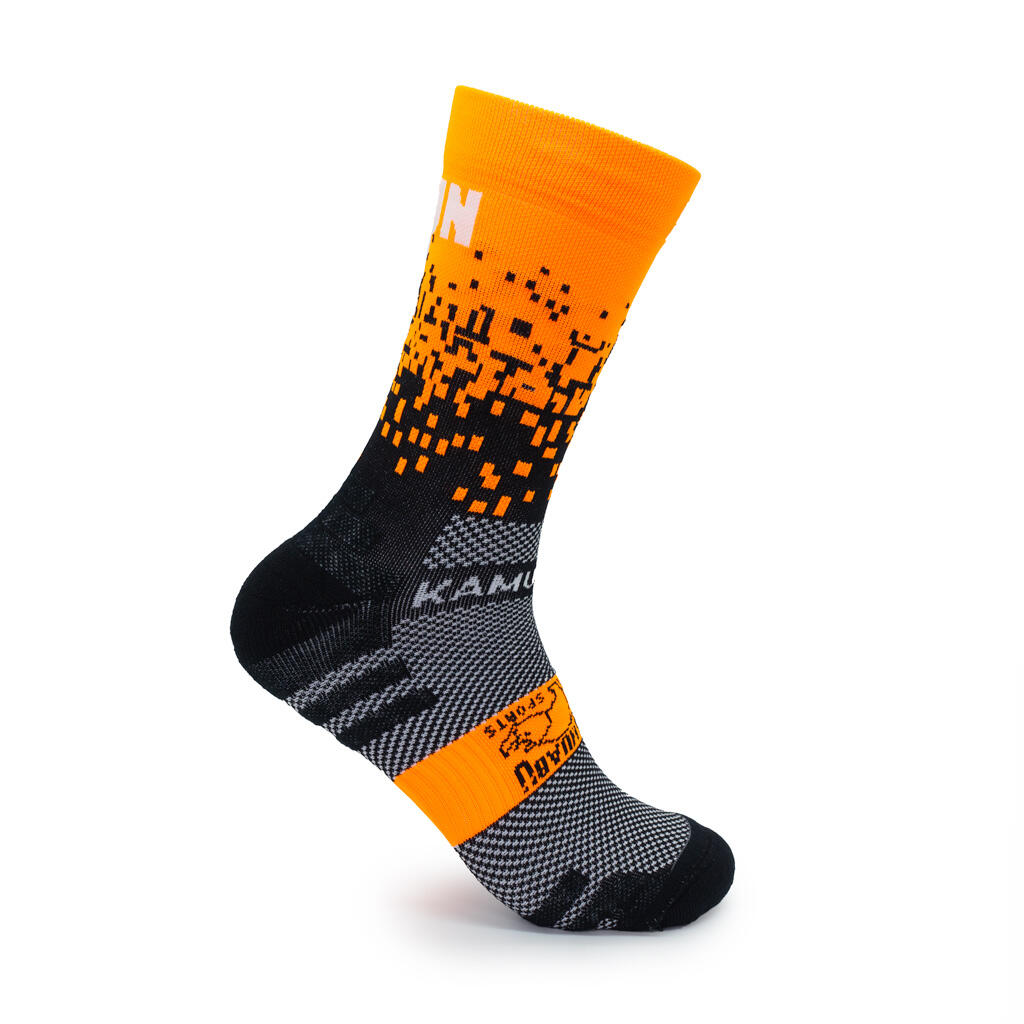 Calze PIXEL 2.0 gambale 2 FILI Running - unisex - arancione fluo 3/7