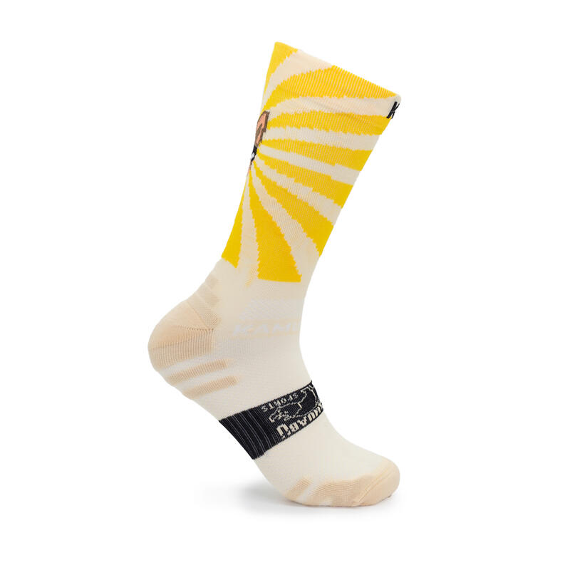 PERRETE CANE 1 THREAD Chaussettes de course paille/jaune UNISEXE 36-41 et 42-46