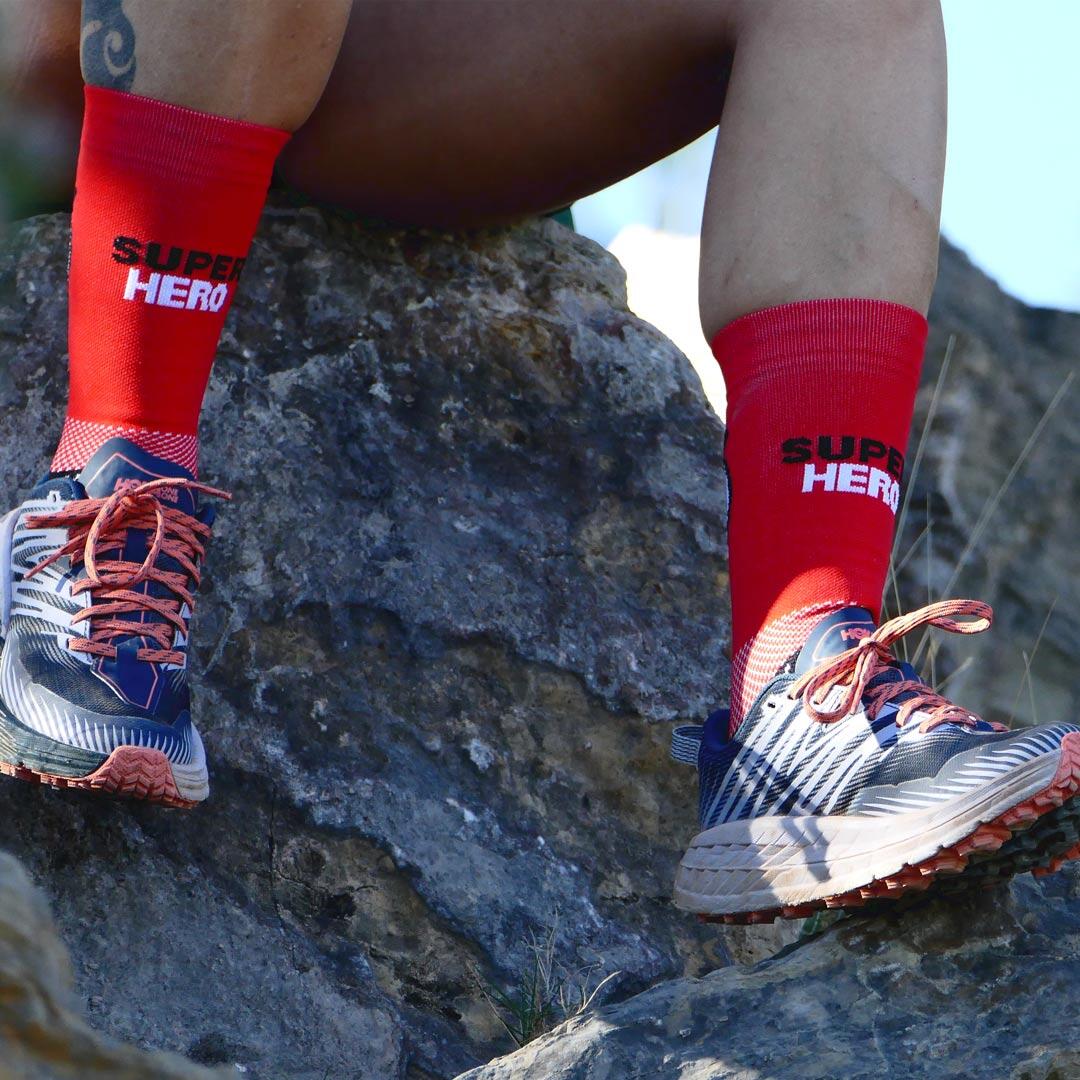 Calzini da corsa #SUPERHERO 2 THREAD SHAFT rosso - UNISEX 36-41 e 42-46 6/6