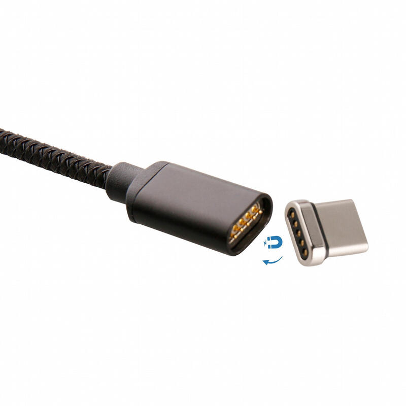 muvit cable USB-Tipo C 2A conector magnético 1,2m negro