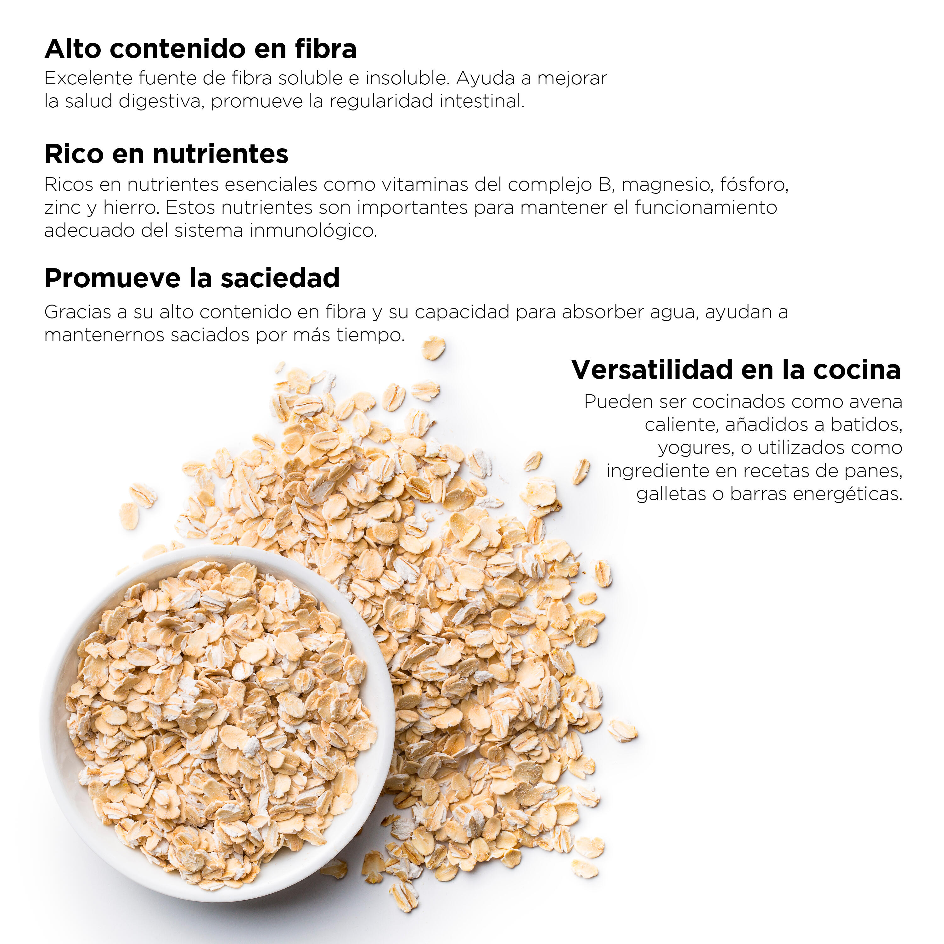 Copos Avena Gruesos Integrales BIO Sport Live - 1Kg - DRASANVI 3/5