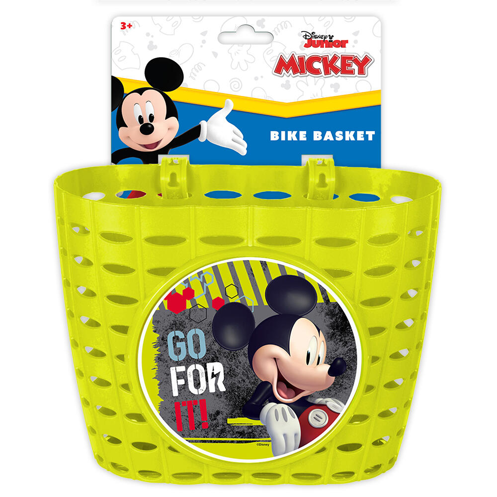 Children bike basket Mickey Mouse green front mounted