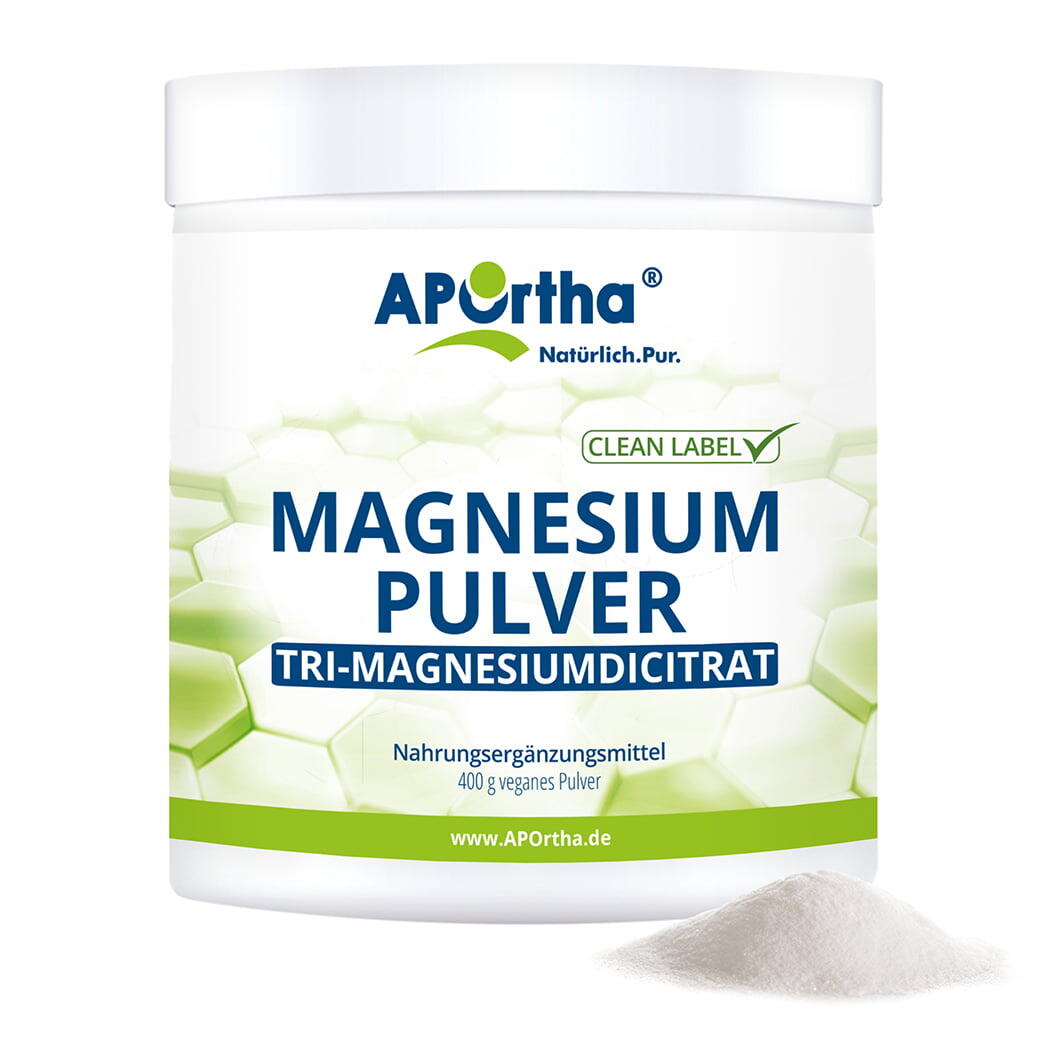 APORTHA Tri-Magnesiumdicitrat Magnesium Pulver - 400 g veganes Pulver