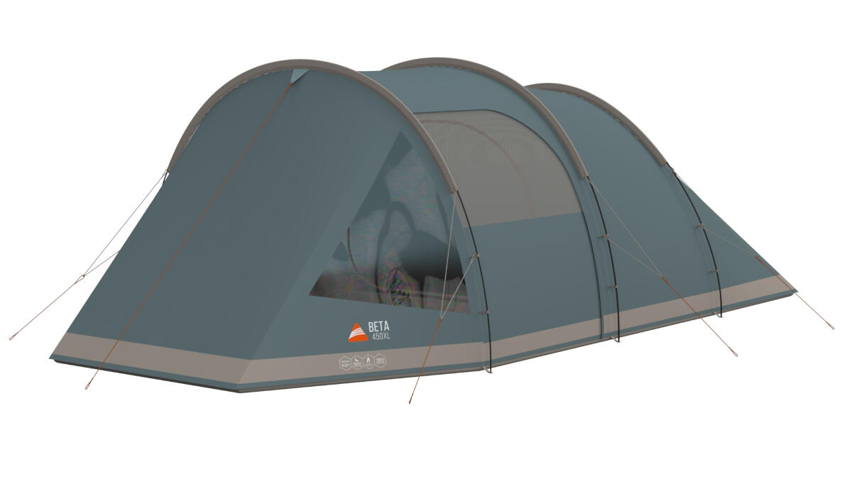 Vango Beta 450XL 4-Man, 3-Pole Tunnel Tent - Mineral Green 1/5