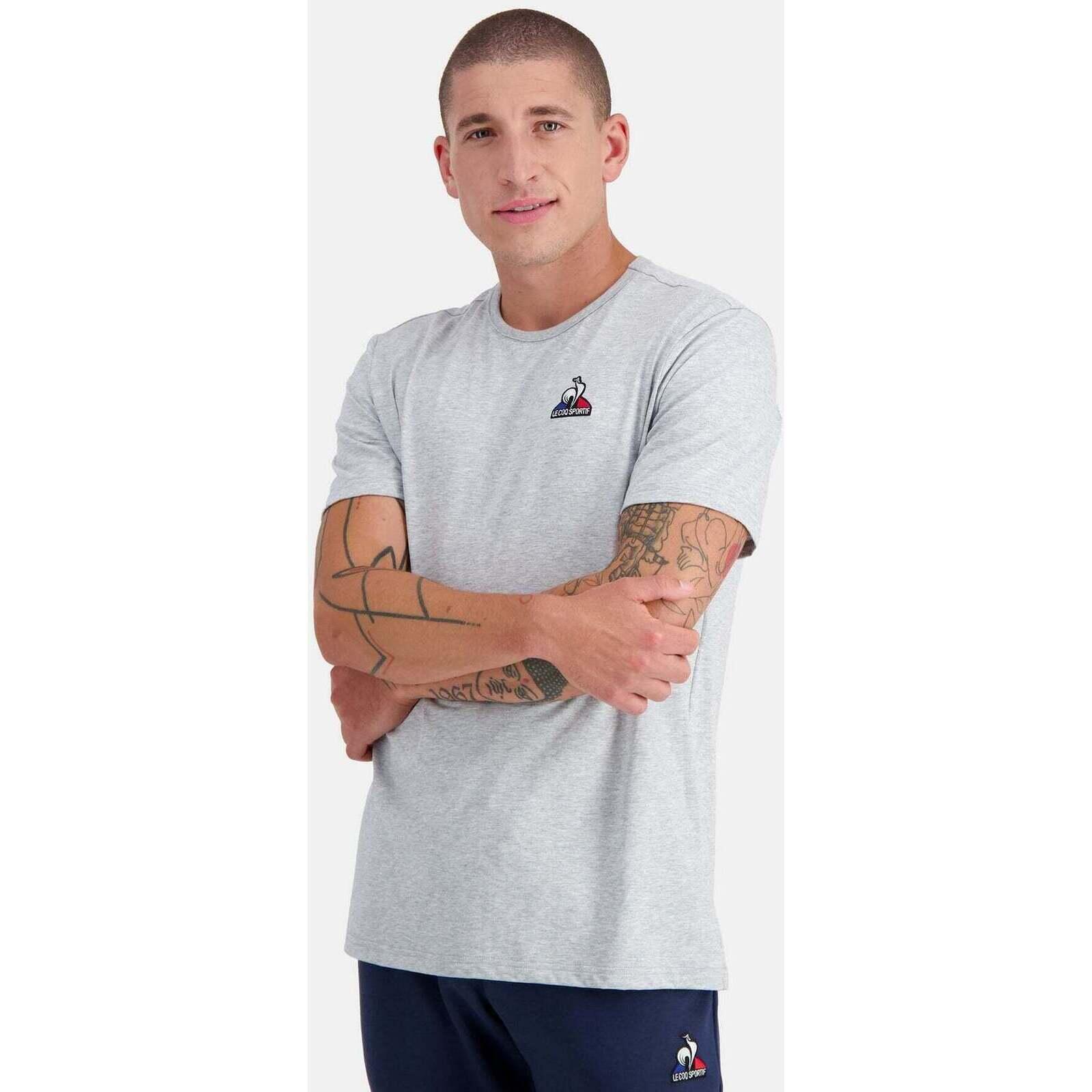 T-shirt Le Coq Sportif Ess Tee Ss No4 M Gris Chine Clair, Gris, Hommes 4/5